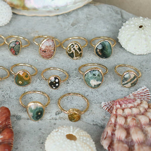 Ocean Jasper Elfin Ring
