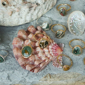 Ocean Jasper Elfin Ring