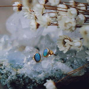 Fallen Star Earrings || oval