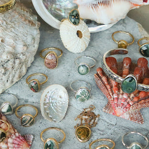 Ocean Jasper Elfin Ring