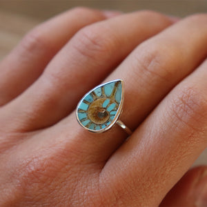 Mosaic Turquoise Elfin Ring