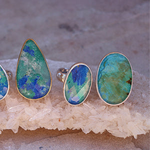 Azurite Crystal Ring