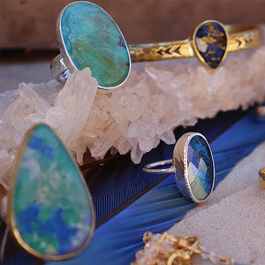 Azurite Crystal Ring