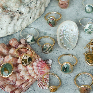 Ocean Jasper Elfin Ring