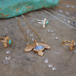 Elder Bird || Moonstone Necklace