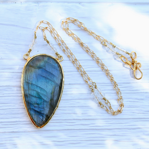 Labradorite Necklace || grand Tear