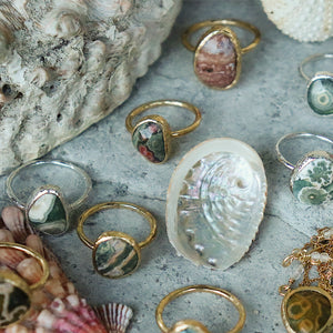 Ocean Jasper Elfin Ring