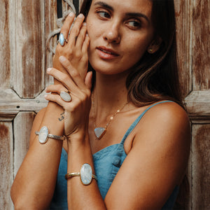 Heirloom Cuff || Rainbow Moonstone