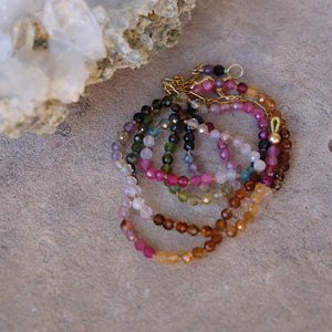 Rainbow Tourmaline || Gemstone Necklace