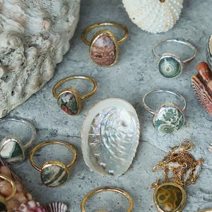 Ocean Jasper Elfin Ring