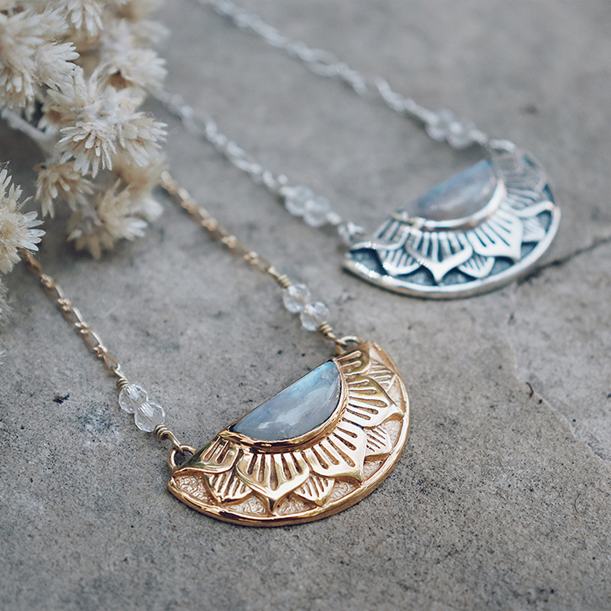 Natural Mystic Necklace|| Moonstone