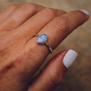 Fallen Star Opal Elfin Ring