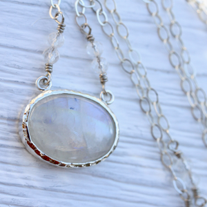 Moonstone Necklace || oval