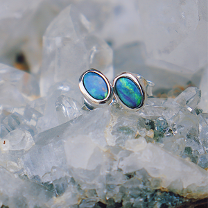 Fallen Star Earrings || oval