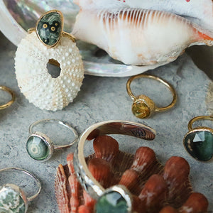 Ocean Jasper Elfin Ring