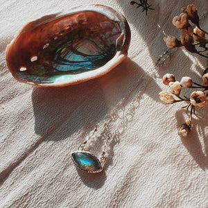 Labradorite Necklace || Diamond