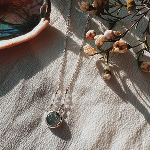 Labradorite Necklace || faceted Circle