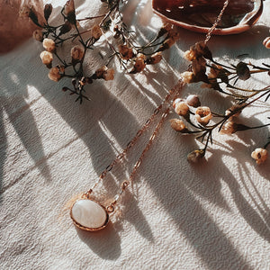 Moonstone Necklace || oval