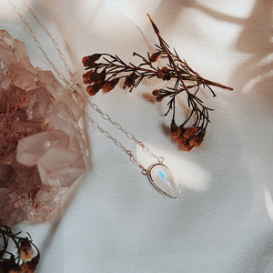 Moonstone Necklace || slim tear