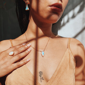 Moonstone Necklace || slim tear