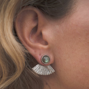 Sunbeam Stud :: Faceted labradorite