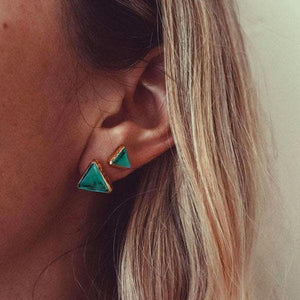 Grand Pyramid Studs :: Turquoise