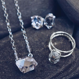 Herkimer Diamond Studs :: Silver