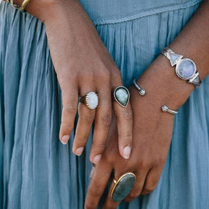 Hemisphere Cuff || Moonstone