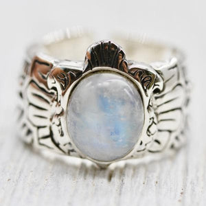 Scarab Ring || Moonstone
