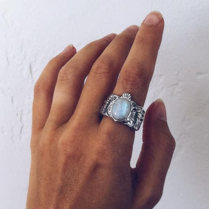 Scarab Ring || Moonstone