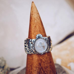 Scarab Ring || Moonstone