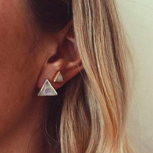 Grand Pyramid Studs :: Moonstone