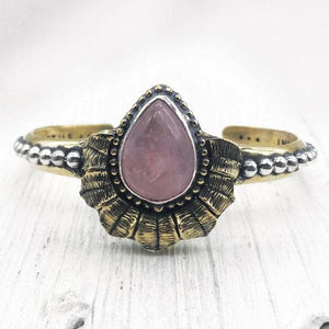 Lotus Cuff || Rose Quartz