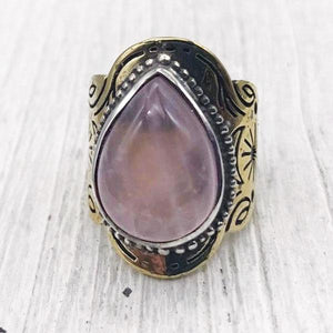 Spirit Ring || Rose Quartz Tear