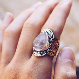 Spirit Ring || Rose Quartz Tear