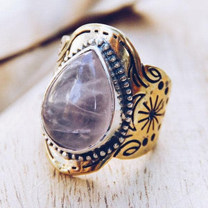 Spirit Ring || Rose Quartz Tear