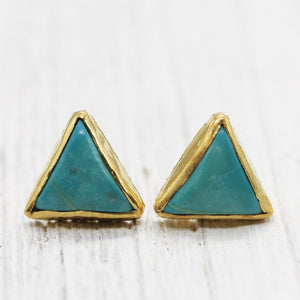 Grand Pyramid Studs :: Turquoise