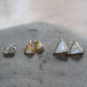 Grand Pyramid Studs :: Moonstone