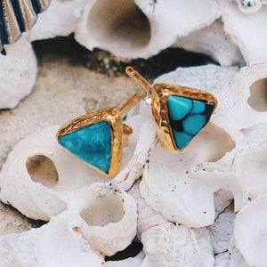 Petit Pyramid Earring : Turquoise