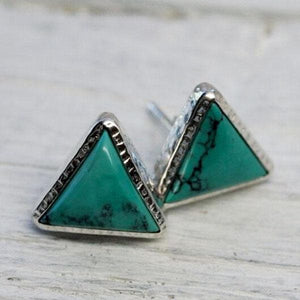 Grand Pyramid Studs :: Turquoise