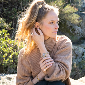 Lotus Cuff || Rose Quartz