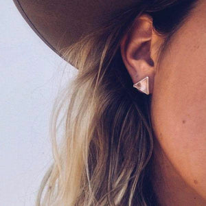Grand Pyramid Studs : Rose Quartz
