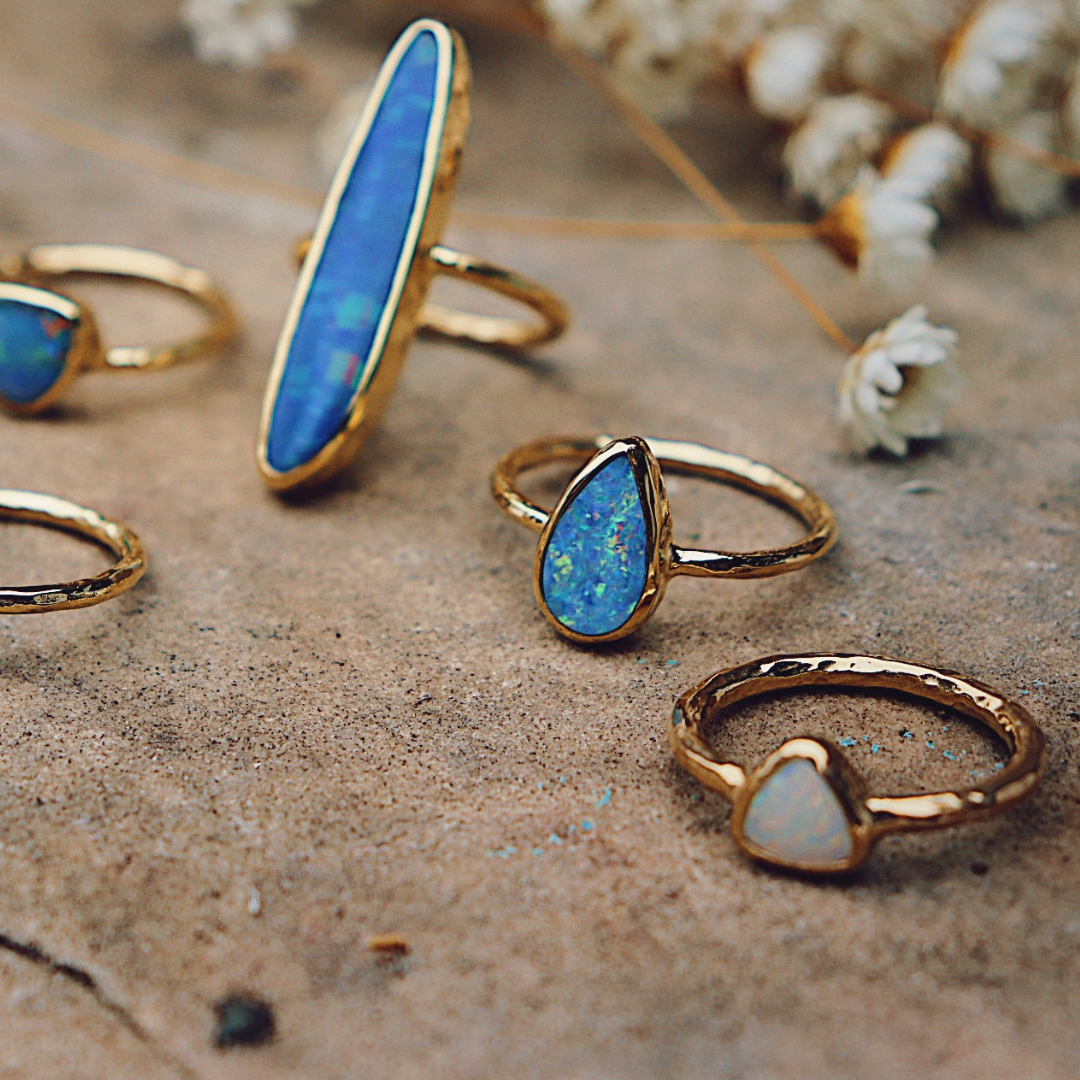 Fallen Star Opal Elfin Ring