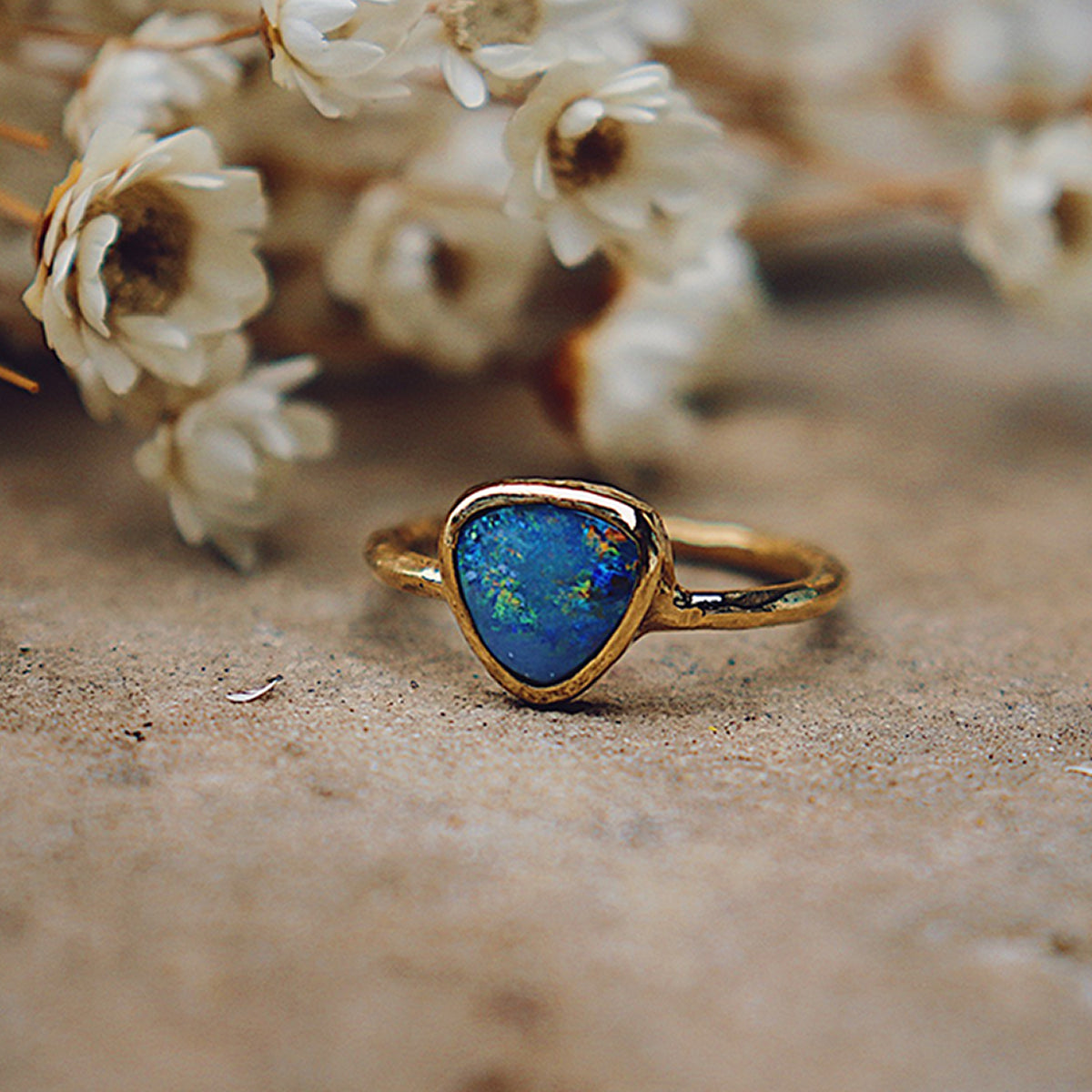Fallen Star Opal Elfin Ring