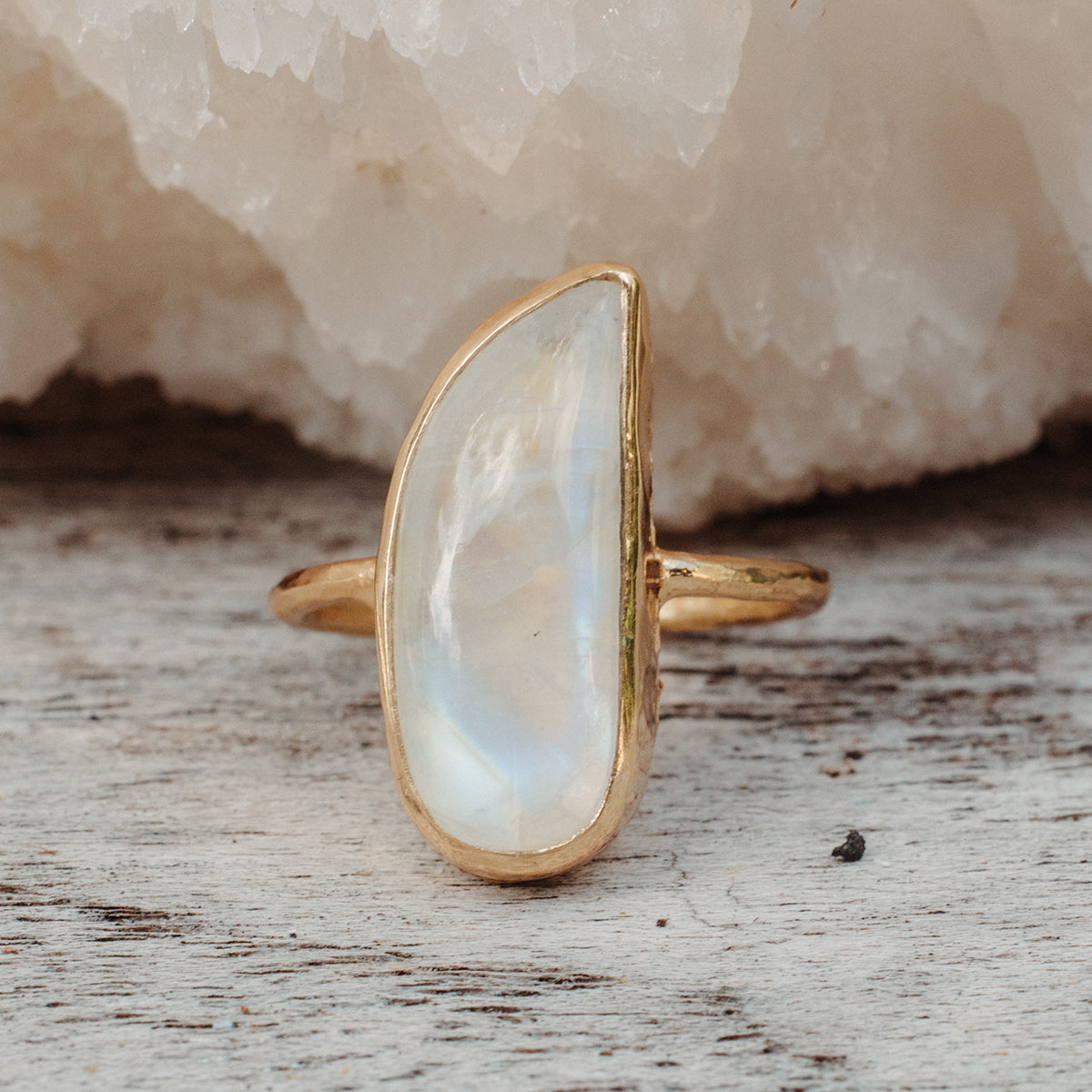 Rainbow Moonstone Elfin Ring
