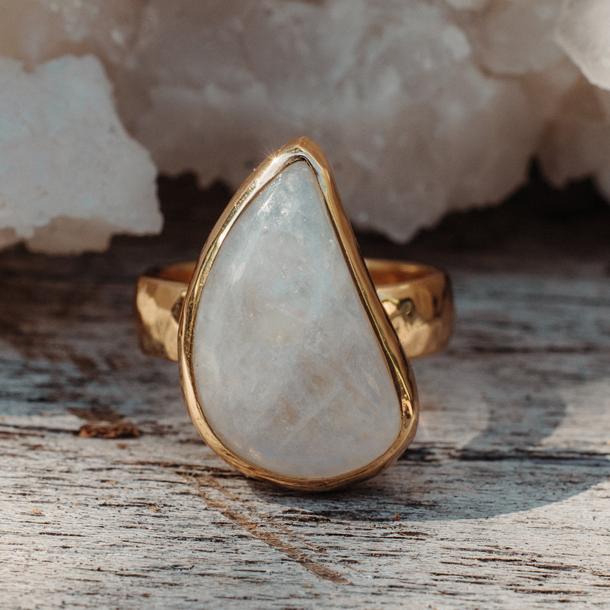 Rainbow Moonstone Ring