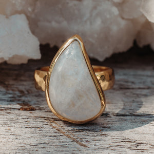 Rainbow Moonstone Ring
