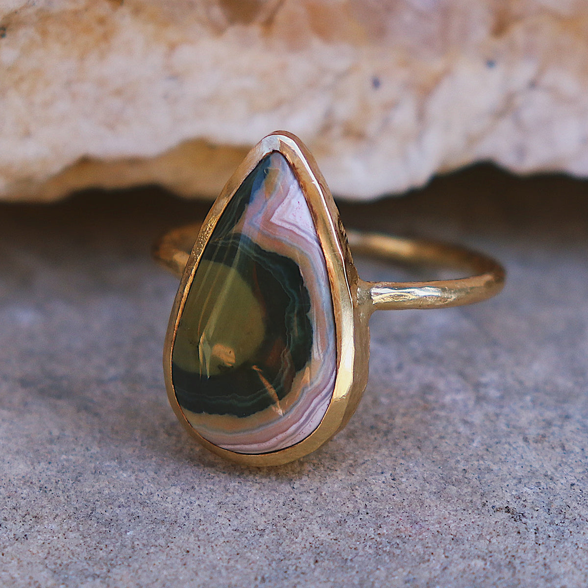 Ocean Jasper Elfin Ring