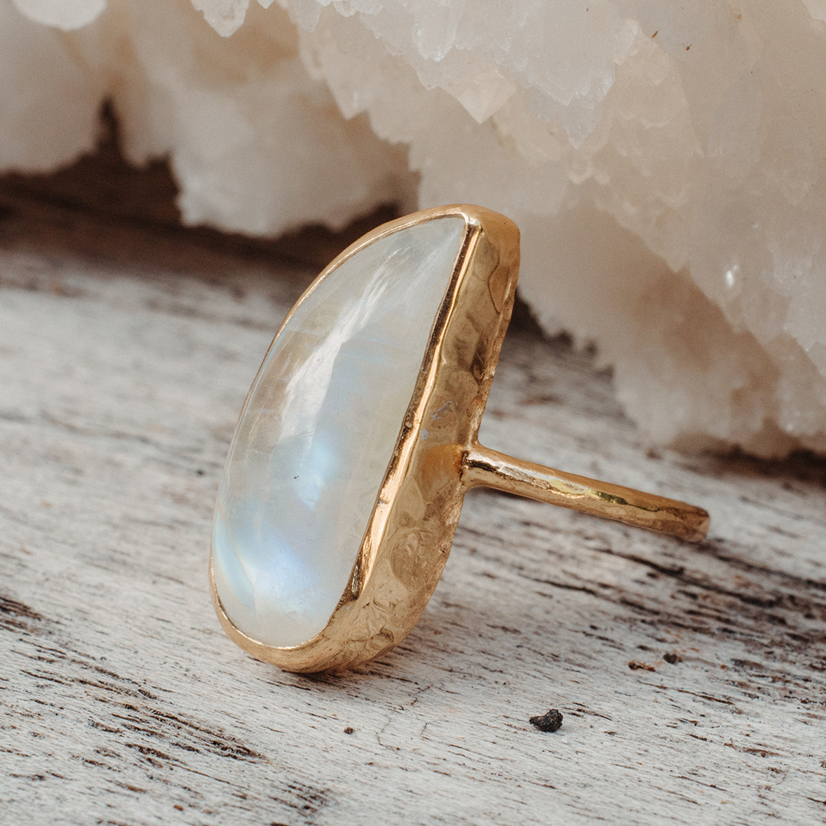 Rainbow Moonstone Elfin Ring