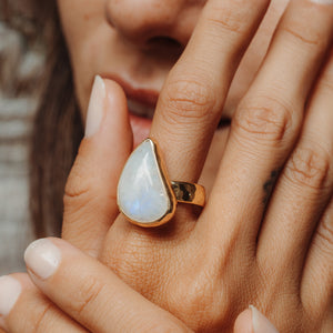 Rainbow Moonstone Ring